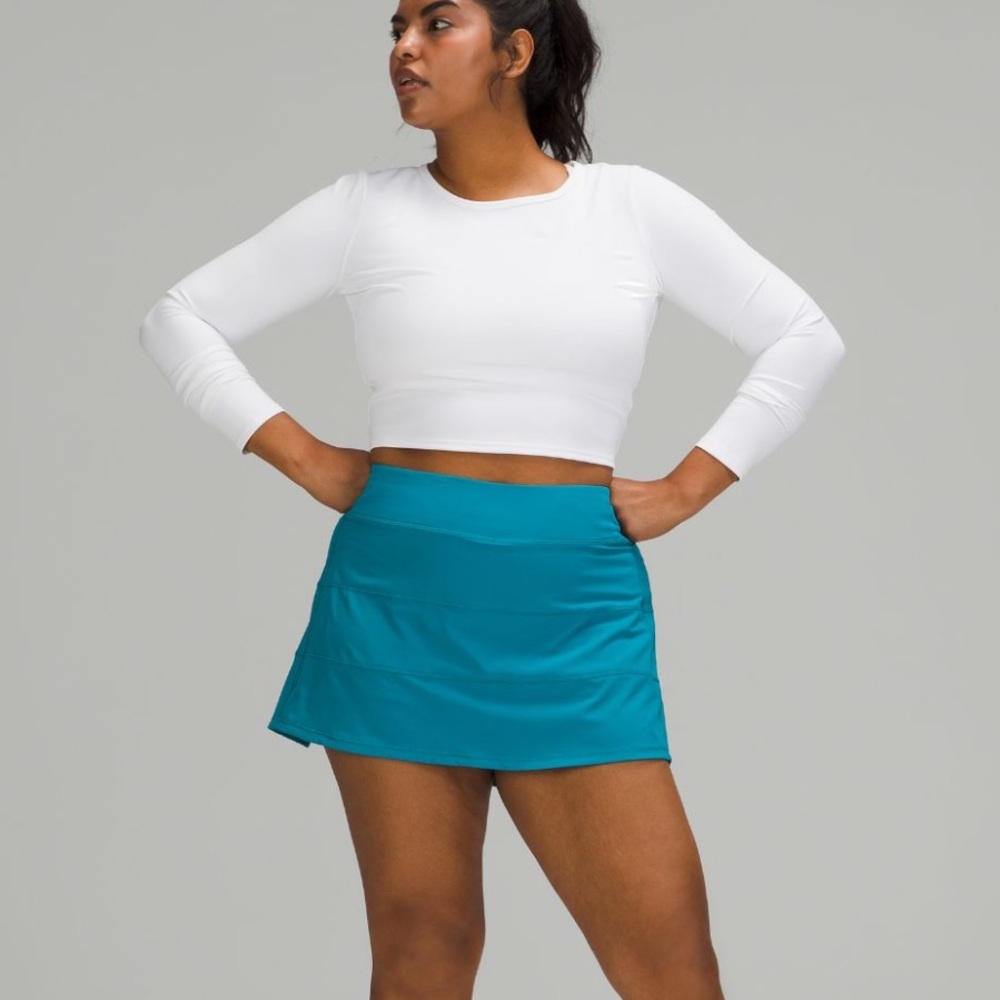 Lululemon Pace Rival Mid Rise Skirt *Hawaiian Blue Tall/Long/15” length - Picture 3 of 5